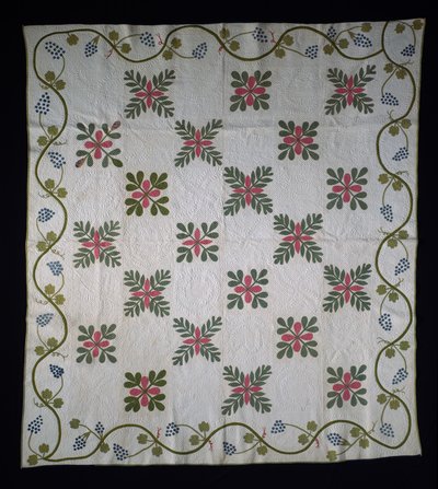 Surface applique quilt by American School
